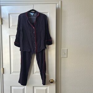 Draper James Kids Pajama Set - Dark Blue with Red Trim